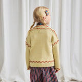 Merino Wool Cross Stitch Bjorn Cardigan - Raffia
