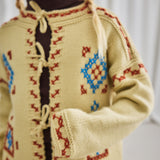 Merino Wool Cross Stitch Bjorn Cardigan - Raffia