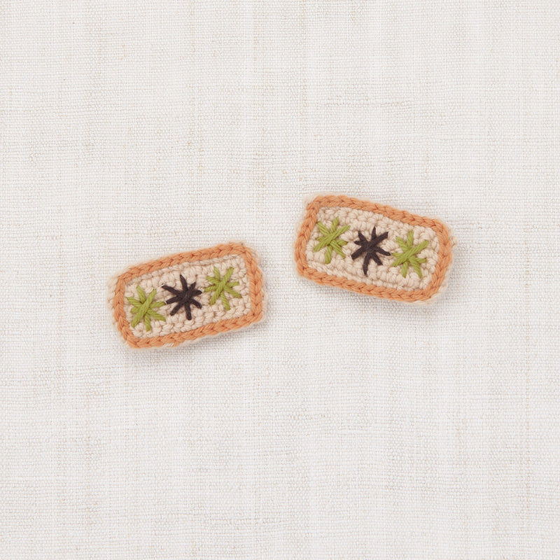 Merino Wool Puff Star Clip Set - Patina