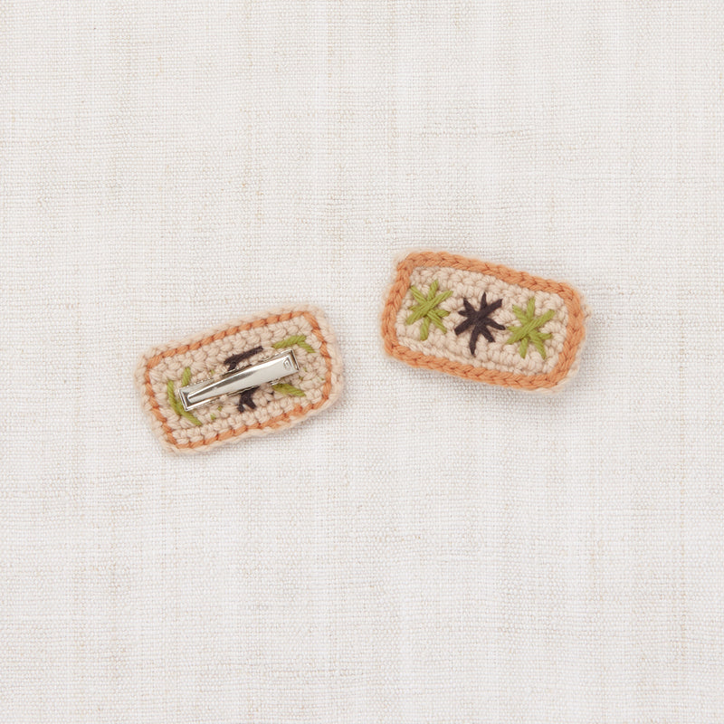 Merino Wool Puff Star Clip Set - Patina