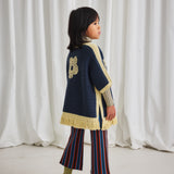 Merino Wool Crochet Blomma Fringe Poncho - Galaxy