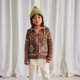 Merino Wool Cross Stitch Bjorn Cardigan - Affogato