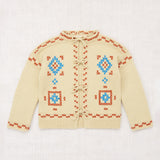 Merino Wool Cross Stitch Bjorn Cardigan - Raffia