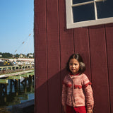 Merino Wool Scallop Yoke Cardigan - Prairie Rose