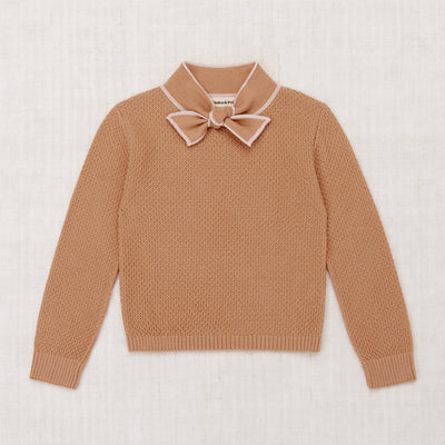 Merino Wool Bow Scout Sweater - Rose Gold
