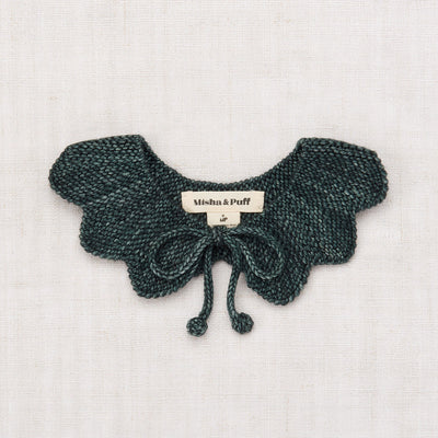 Hand Knit Merino Wool Flower Collar - Camp Green