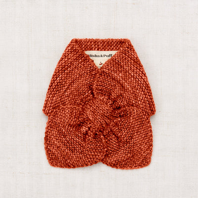 Hand Knit Merino Wool Sledding Scarf - Cinnamon