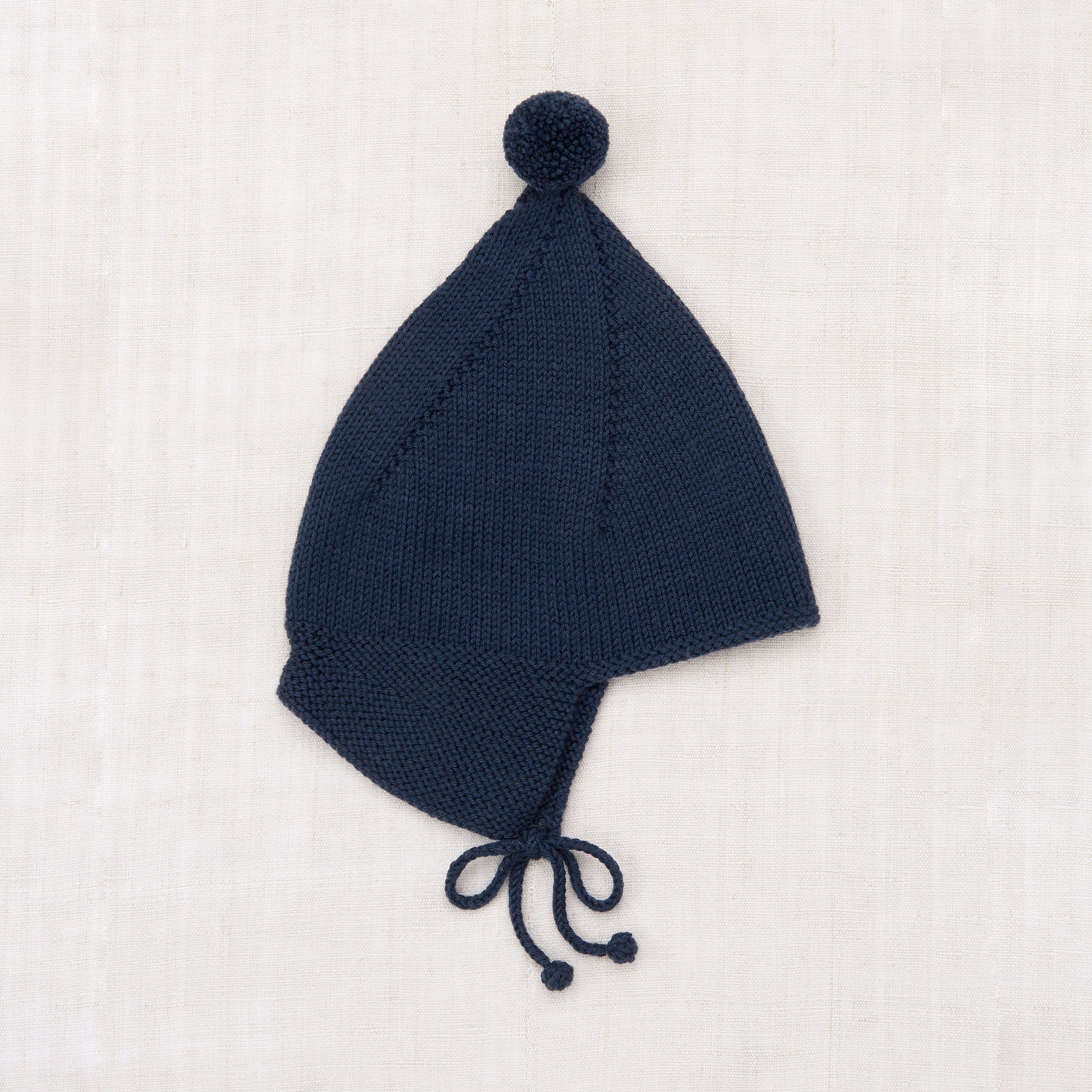 Hand Knit Merino Wool Pointy Peak Hat in blue in sizes 2y-8y