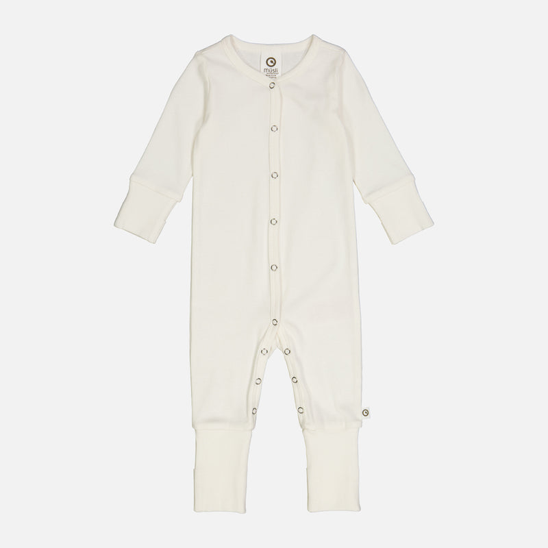 Baby Cotton Rib Pyjamas - Balsam Cream