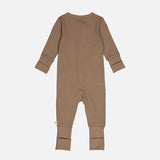 Baby Cotton Rib Pyjamas - Walnut