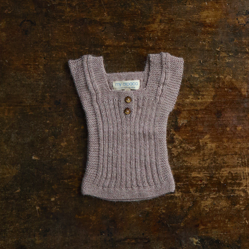 Baby & Kids Handknit Alpaca Rib Vest - Light Lavender