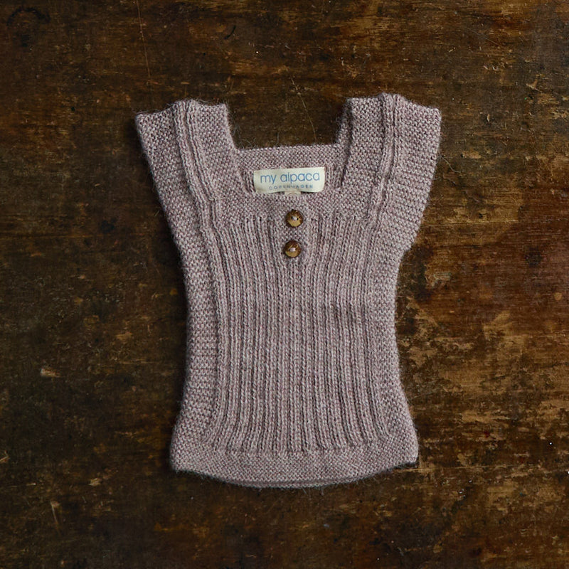 Baby & Kids Handknit Alpaca Rib Vest - Light Lavender