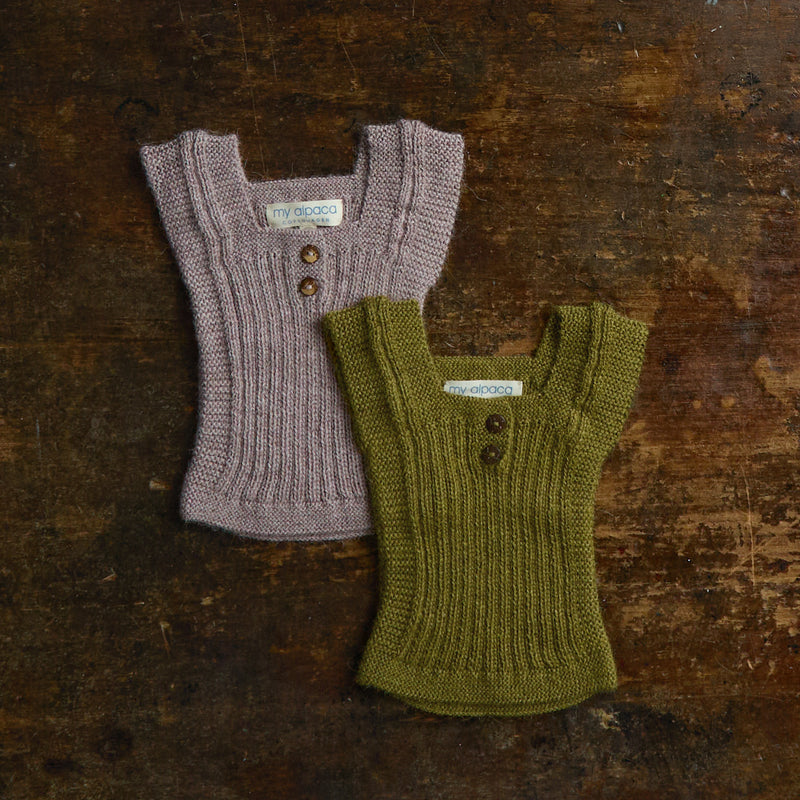 Baby & Kids Handknit Alpaca Rib Vest - Light Lavender