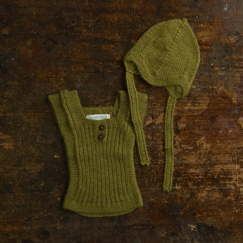 Baby & Kids Handknit Alpaca Rib Vest - Olive
