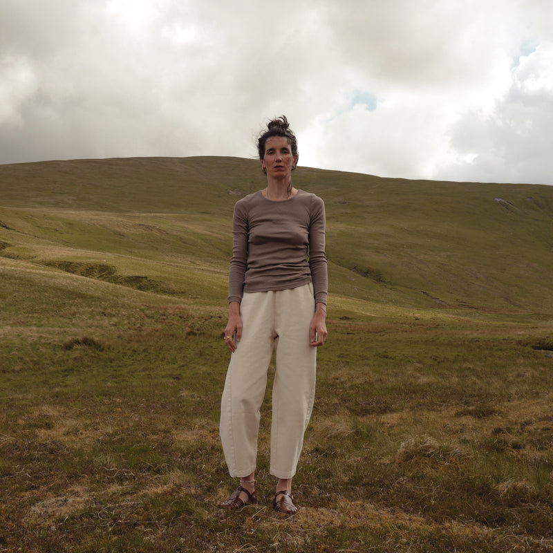 Lark Women's Top - Cotton Pointelle - Timber