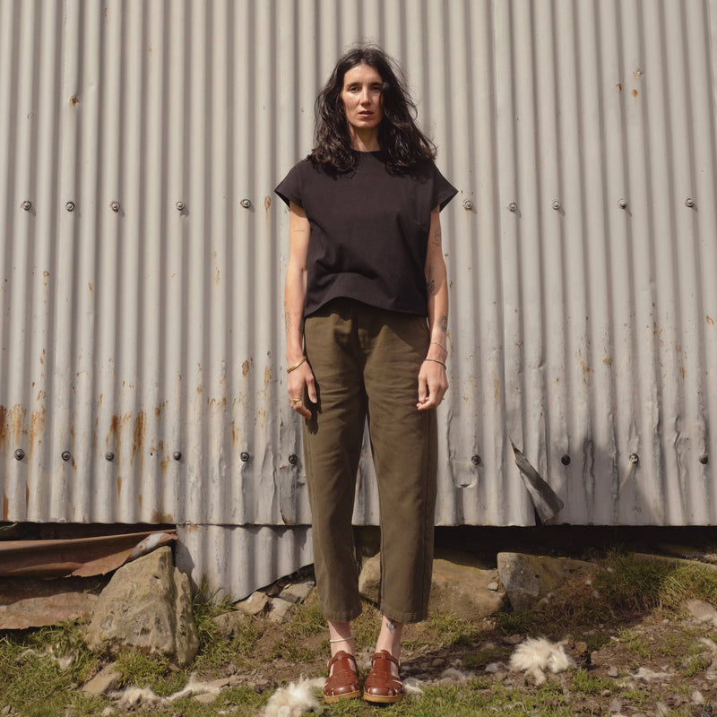 Women's Cotton Arc Pants - Olive Canvas