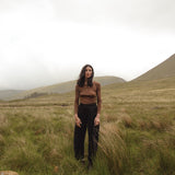 Lark Women's Top - Wool/Silk Pointelle - Pecan