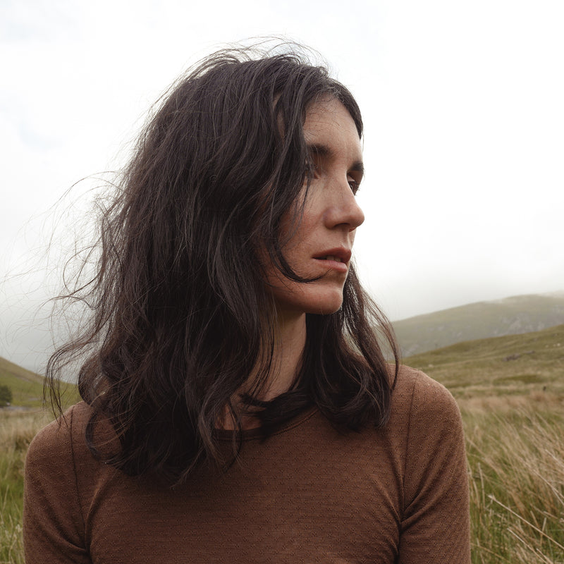 Lark Women's Top - Wool/Silk Pointelle - Pecan