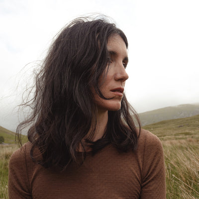 Lark Women's Top - Wool/Silk Pointelle - Pecan