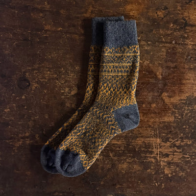 Adults Wool Jacquard Socks - Navy