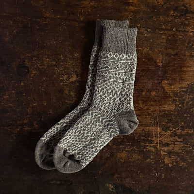 Adults Wool Jacquard Socks - Grey