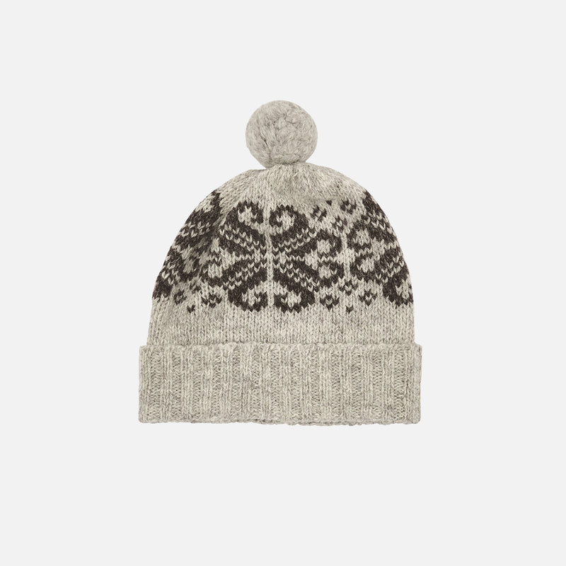 Women's Wool Folklore Hat - Undyed Light Grey
