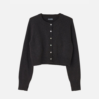 Women's Wool Raglan Cardigan -  Dark Brown