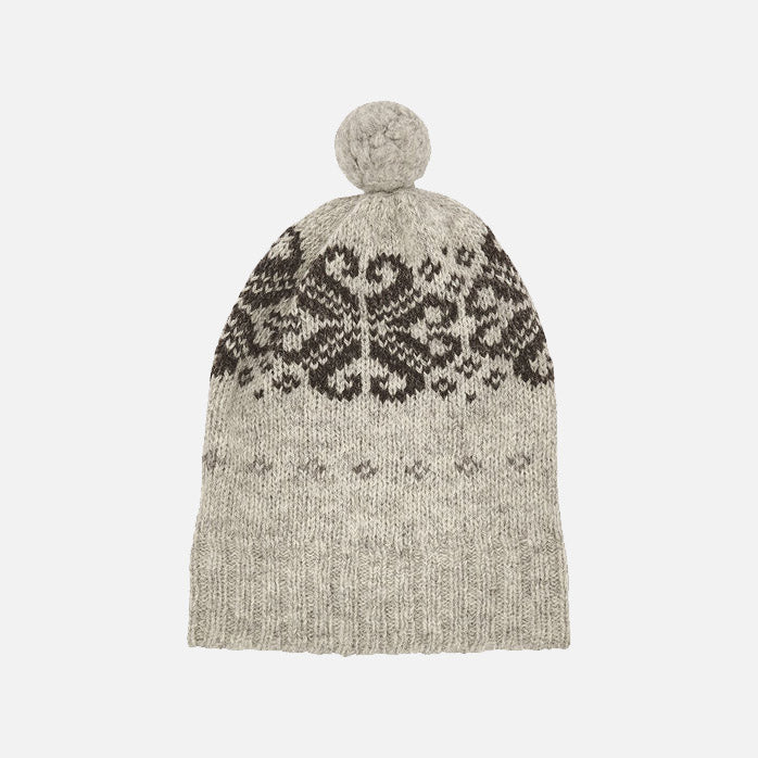 Women's Wool Folklore Hat - Undyed Light Grey