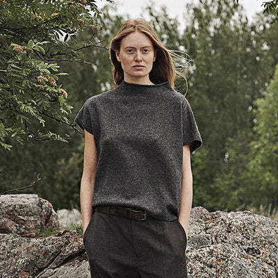 Women's Wool Sleeveless Vest - Grey