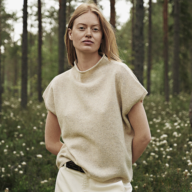 Women's Wool Sleeveless Vest - Nature