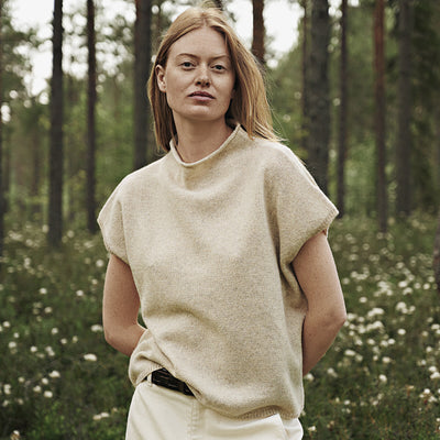 Women's Wool Sleeveless Vest - Nature