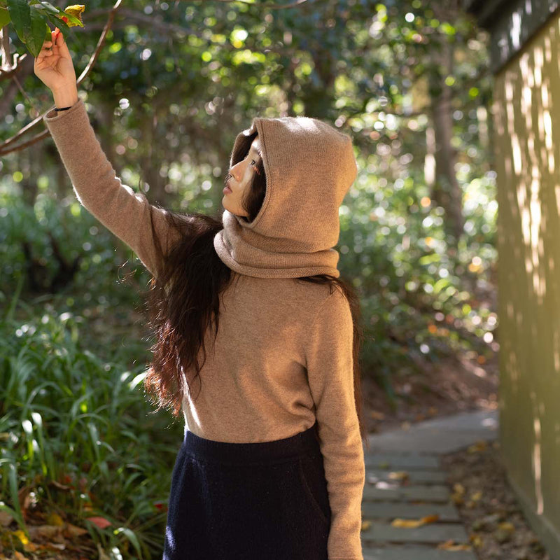 Women's Cashmere Eclipse Balaclava - Brown