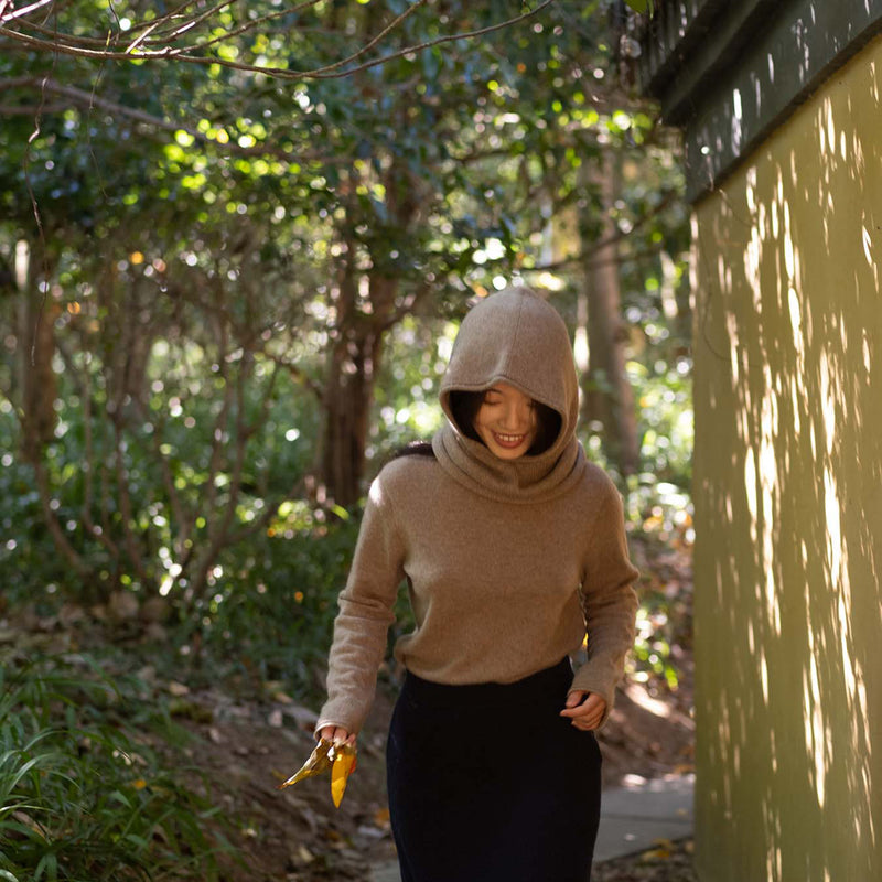 Women's Cashmere Eclipse Balaclava - Brown