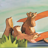 Handcrafted Wooden Small Swimming Sea Otter