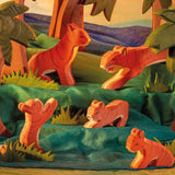 Handcrafted Wooden Tiger Sitting