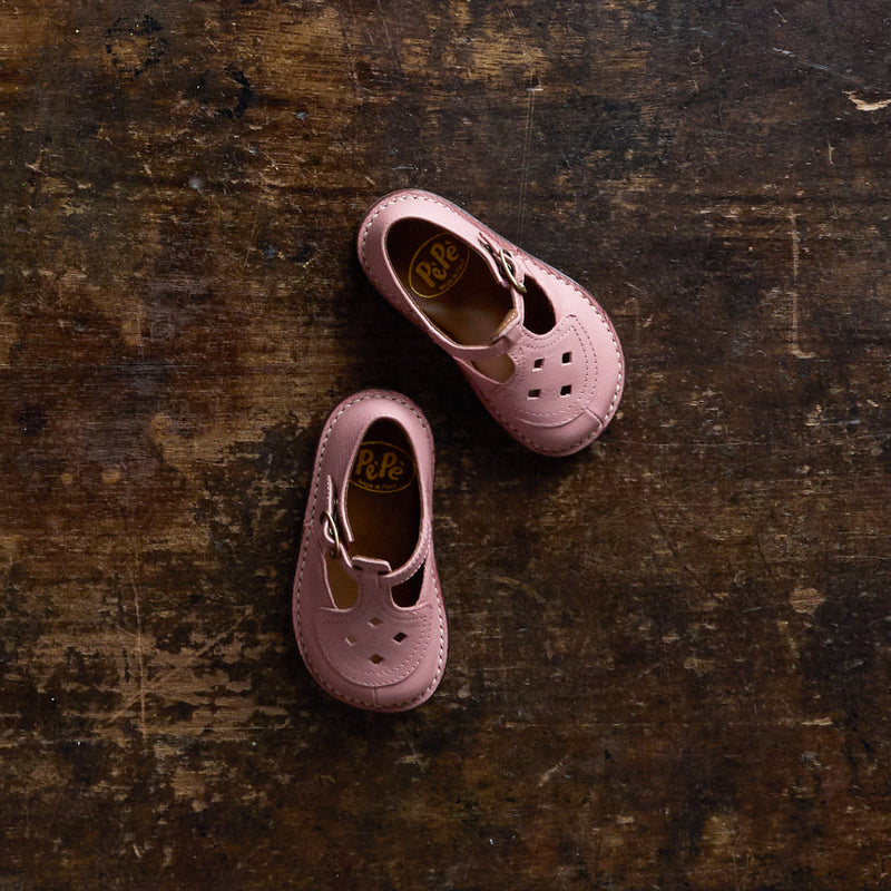 Toddler & Kids Leather Ezra T-Bar Shoes - Old Rose