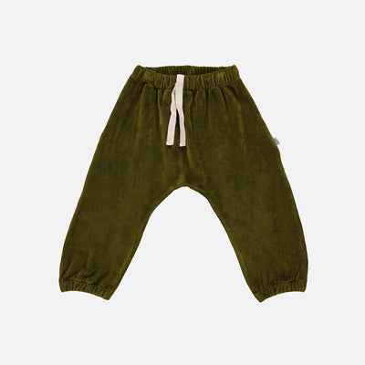 Baby & Kids Cotton Velour Cannelle Pants - Fir Green