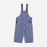 Cotton Denim Quetsch Dungarees - Light Blue