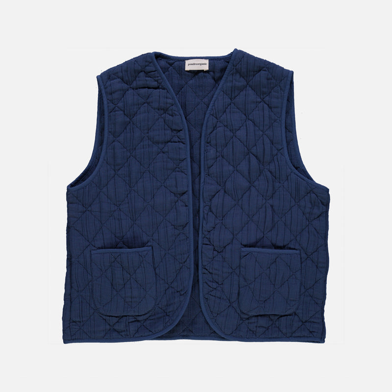 Cotton Quilted Cercis Vest - Dark Denim