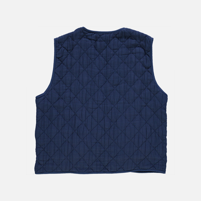 Cotton Quilted Cercis Vest - Dark Denim