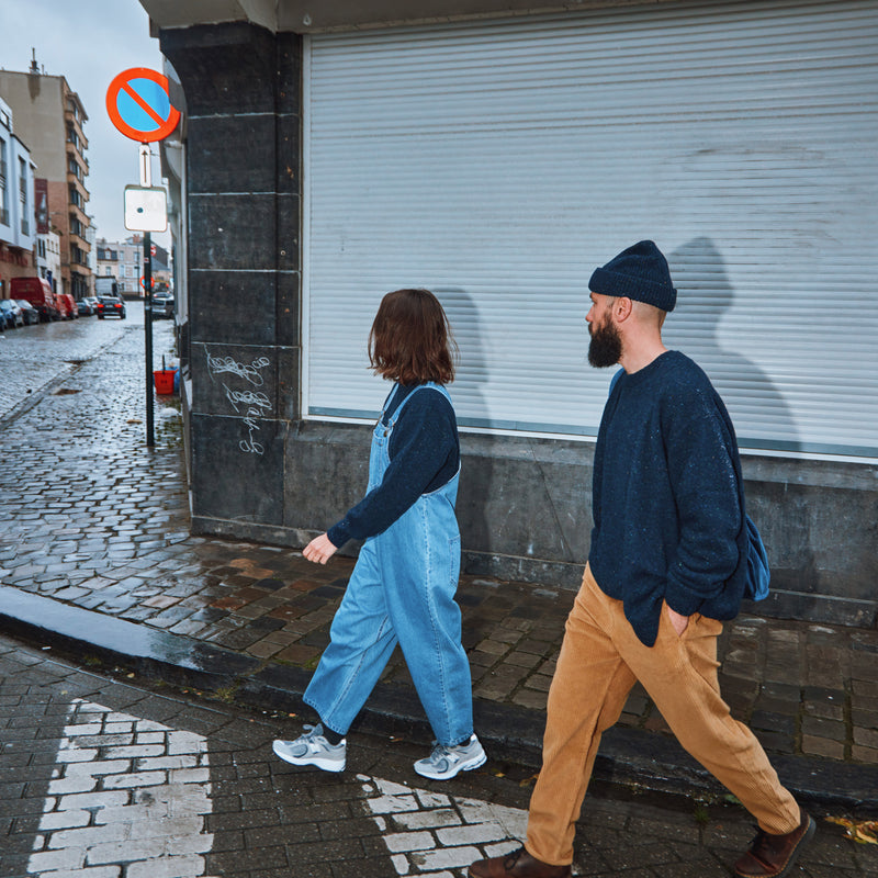 Women's Cotton Denim Dungarees - Light Blue