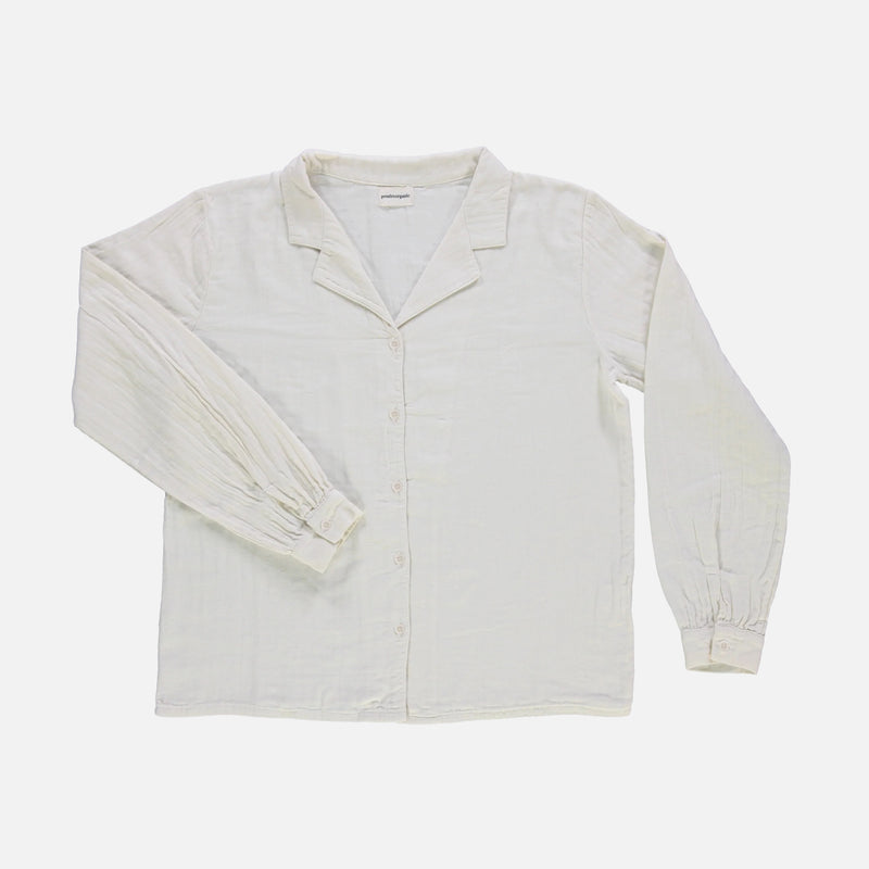 Women's Cotton Datte Blouse - Egret