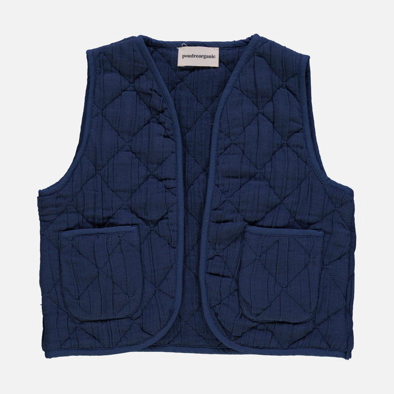Women's Cotton Quilted Cercis Vest - Dark Denim