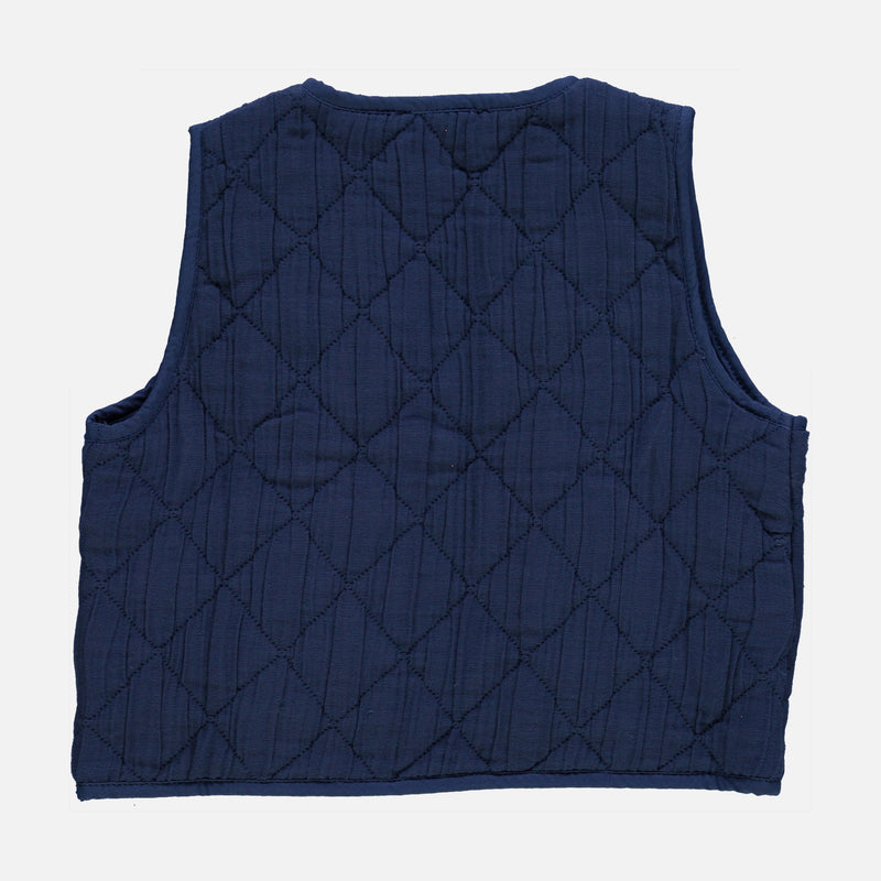 Women's Cotton Quilted Cercis Vest - Dark Denim