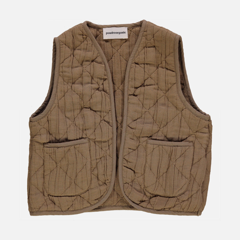 Women's Cotton Quilted Cercis Vest - Dull Gold