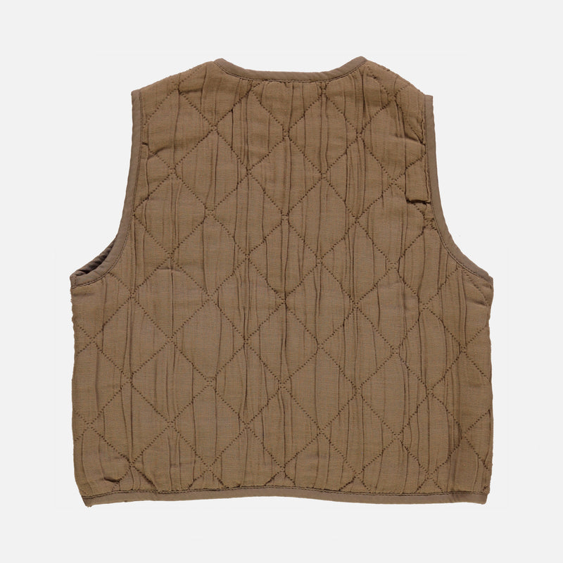 Women's Cotton Quilted Cercis Vest - Dull Gold