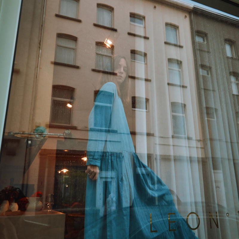 Women's Cotton Gaura Dress - Faded Denim