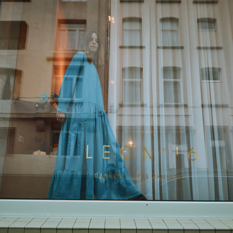 Women's Cotton Gaura Dress - Faded Denim