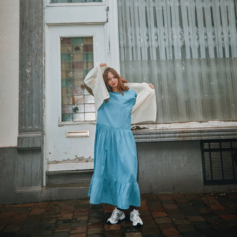 Women's Cotton Gaura Dress - Faded Denim