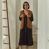 Women's Cotton Quilted Cercis Vest - Dull Gold